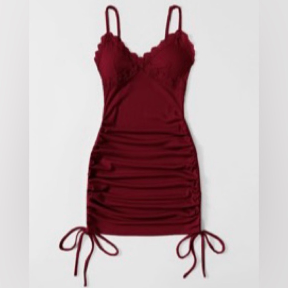 NWOT Contrast Lace Drawstring Dress